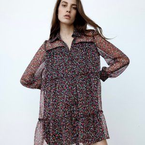 ZARA Floral Print Mini Dress
